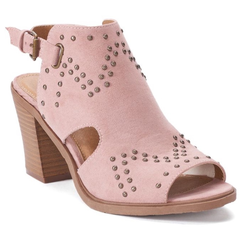 SO Blush Pink Catfish High Stacked Heel Opened Toe Sandals